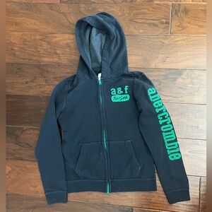 Abercrombie & Fitch Kids Dark Blue Hoodie with Green Accents